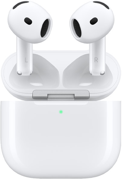 AirPods 5 con estuche de carga inalámbrica · imagen oficial de Apple